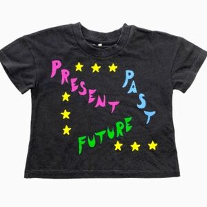 Mini Rodini Black Tee with Colorful Lettering